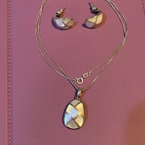 Elegant Silver and White Jewelry Set